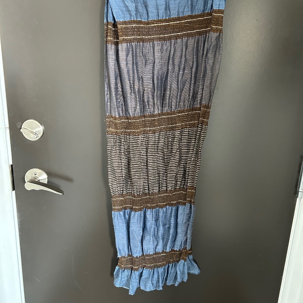 Shades of Denim Scarf &Brown